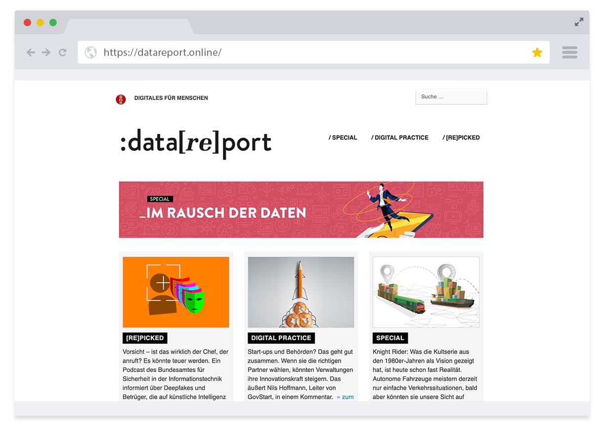 Arbeitsproben Screens Datareport 03