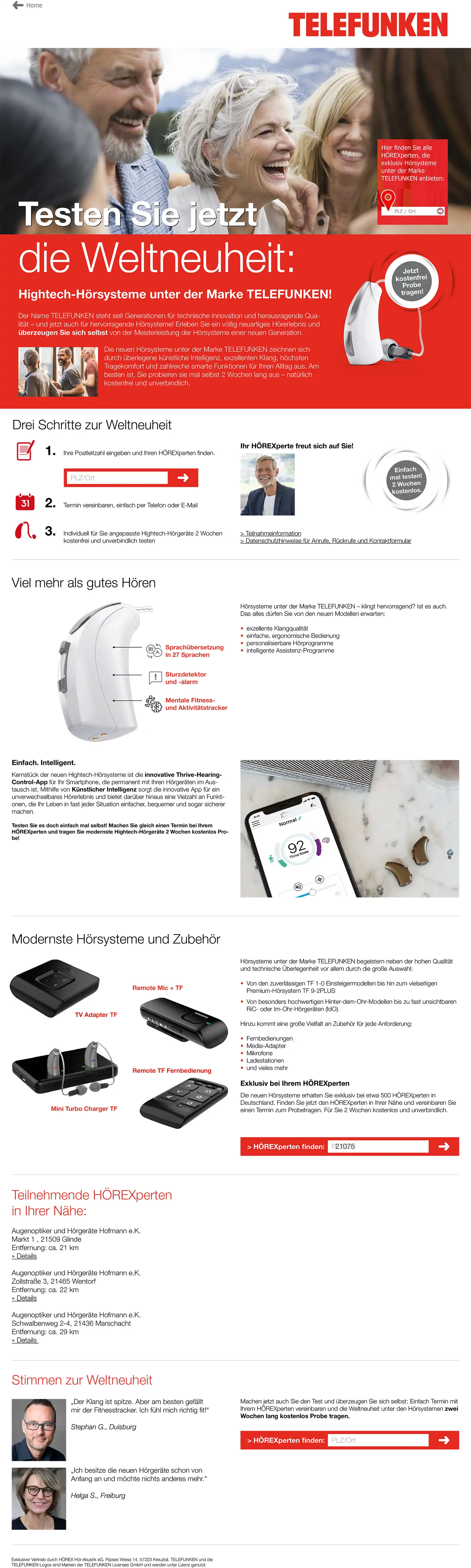 Exklusivmarke tf Landingpage